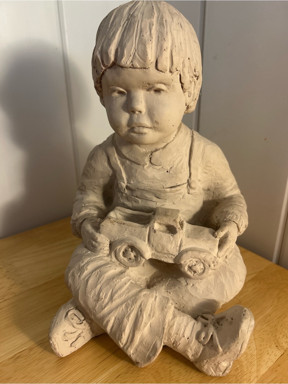 Vintage Austin Productions Bright Eyes Boy with Toy Truck figure Dee Crowley 80s